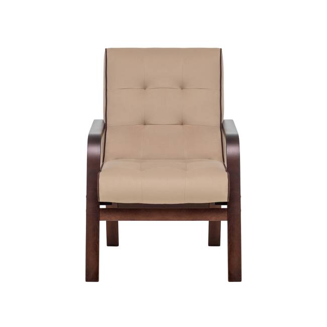 Кресло Leset Модена Орех текстура V18 бежевый, кант V23 молочный шоколад