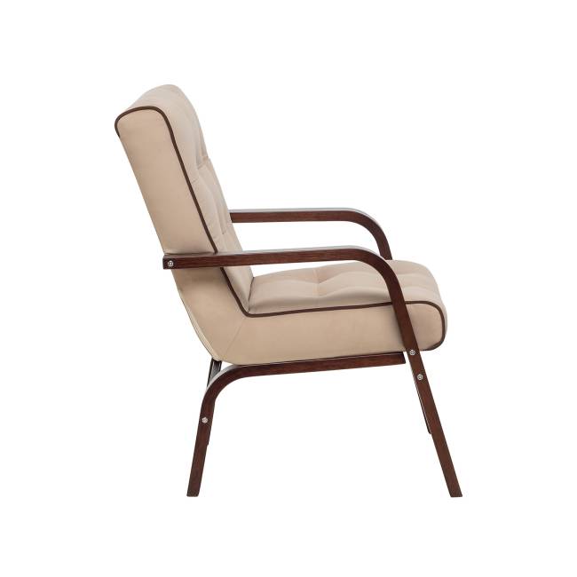 Кресло Leset Модена Орех текстура V18 бежевый, кант V23 молочный шоколад