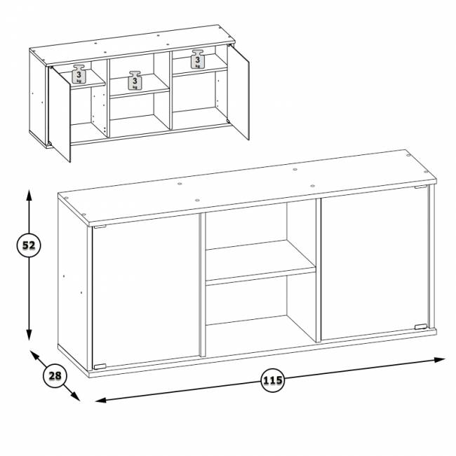 Шкаф навесной Бостон 10.51 цвет дуб эндгрейн элегантный