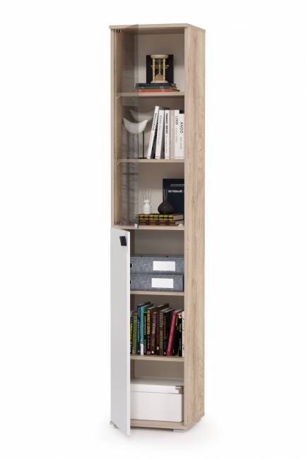 Шкаф Бостон 13.155 цвет дуб эндгрейн элегантный/фасады МДФ милк рикамо софт