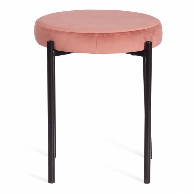 Табурет REVO (mod. 7034) ткань/металл, 44 х 44 х 47 см, коралловый barkhat 15 /черный коралловый barkhat 15 /черный ткань/металл