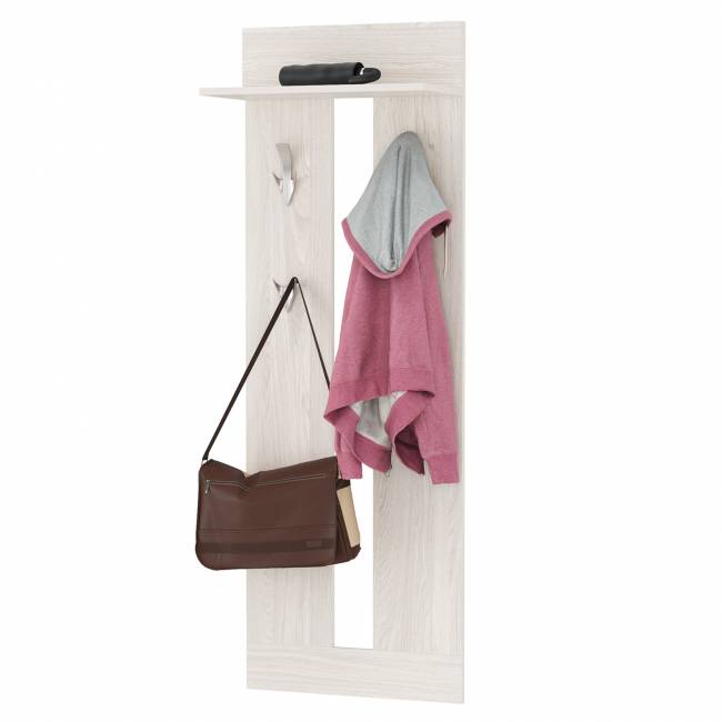 Шкаф для одежды и обувницы с вешалками для верхней одежды Ника цвет ясень анкор светлый