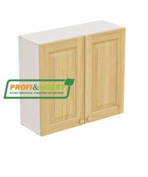 Шкаф навесной 2 двери 800х340х720 + фасад сосна бесцветный лак