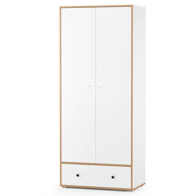 Молодёжная мебельная стенка Вуди № 22 цвет белый премиум/дуб крафт золотой