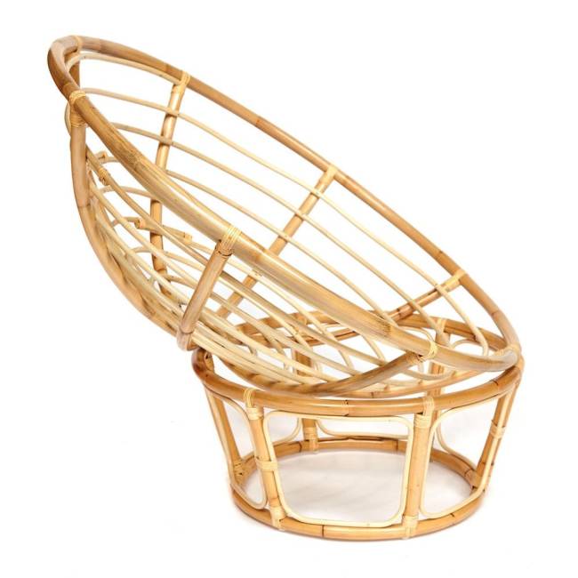 Кресло PAPASAN ECO/ПАПАСАН ЭКО P115-1/SP STD /c подушкой, ремешками/ диаметр подушки 122 см, 115x101x92 см, Natural (натуральный), ткань Оранжевый, С 23 Natural (натуральный)