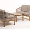 "Канны" лаунж-зона 4-местная из роупа со столиком "Канны" цвета "дуб", основание дуб, роуп бежевый "Канны" лаунж-зона 4-местная из роупа со столиком "Канны" цвета "дуб", основание дуб, роуп бежевый