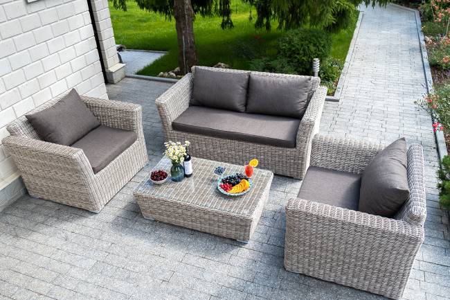 "Капучино" диван из искусственного ротанга двухместный, цвет бежевый