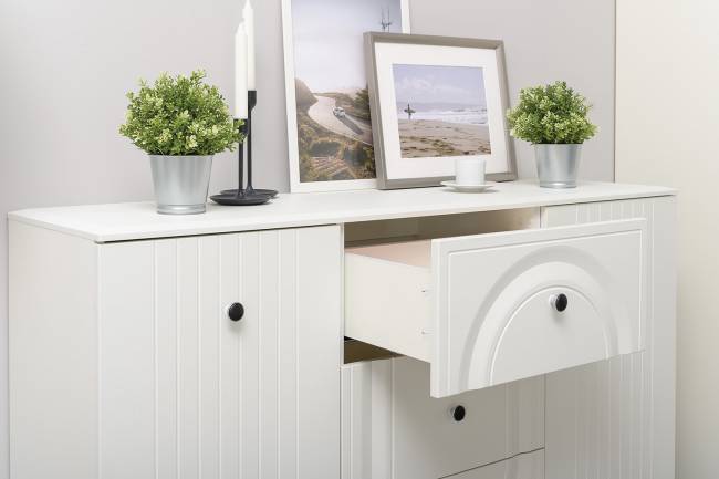 Большая стенка в гостиную Валенсия № 108 цвет белый шагрень