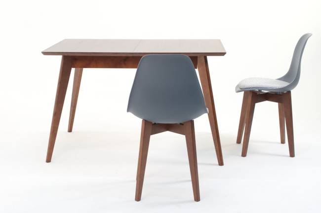 Стол Сканди 120 орех со стульями Сашш орех серый ГЛ