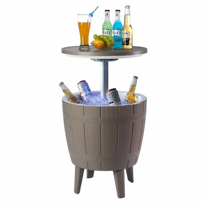 Стол пластиковый мини-бар Nova Cool Bar тортора, белый, тортора Ø485х575/821 мм Стол пластиковый мини-бар Nova Cool Bar тортора, белый, тортора Ø485х575/821 мм