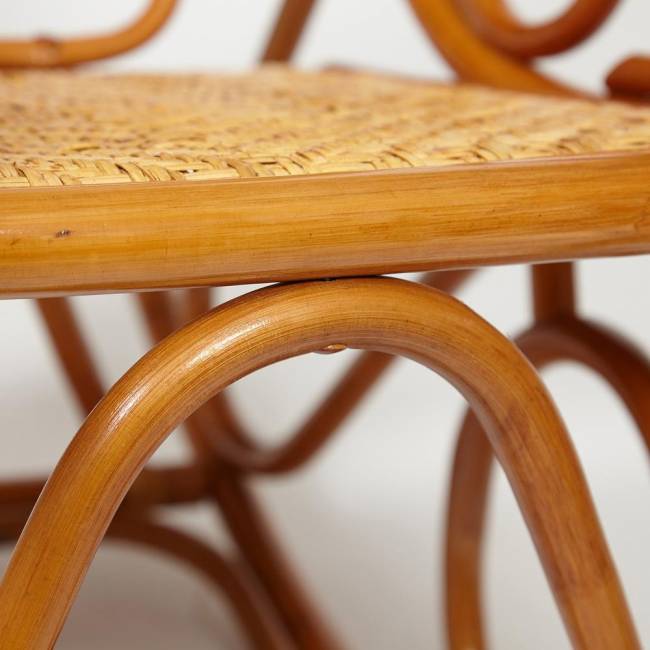Кресло-качалка MILANO (разборная) / без подушки / ротанг top quality, 58x136x103 см, Cognac (коньяк) Cognac (коньяк) ротанг top quality
