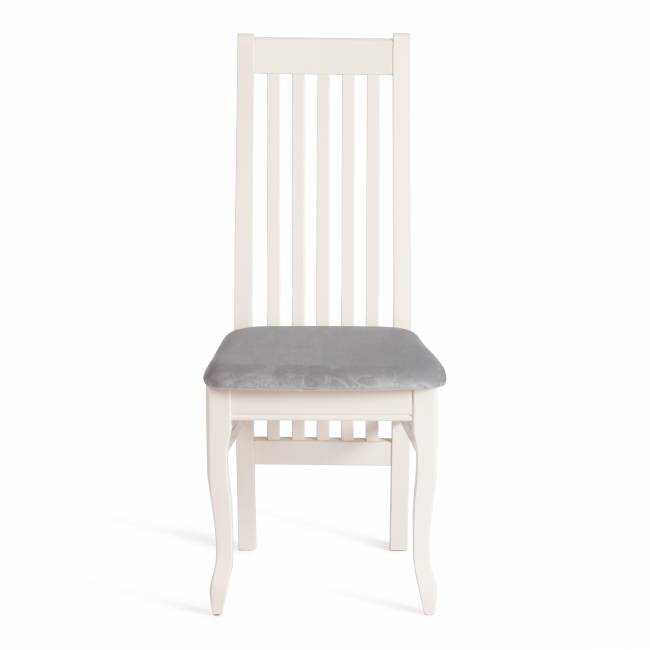 Стул DOLCE мягкое сидение бук, 40х46х100см, ivory white, велюр Tenerife Ultimate grey белый бук