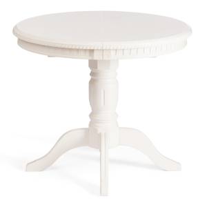 Стол STEFANO круглый бук, мдф, D90+30x77см, Ivory white Ivory white бук, мдф