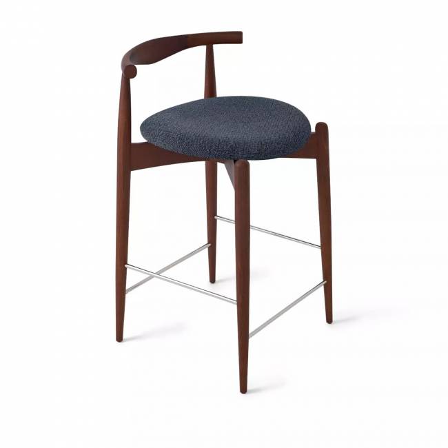 Стул Noble полубарный, массив бука - графит - бук коричневый