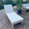 Шезлонг деревянный с матрасом Rimini натуральный, бежевый 1840х730х870 мм