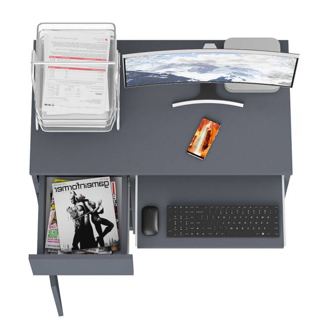 Стол компьютерный Мори МС-1 левый цвет графит