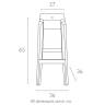 Табурет прозрачный полубарный Fox 65 черный 360х360х650 мм