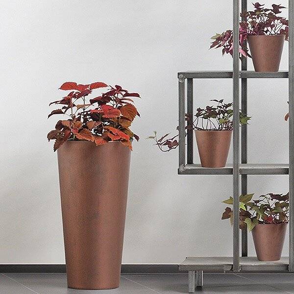 Кашпо для цветов "Prosperplast Tubus Slim Corten", кортен сталь, 64+35л Кашпо для цветов "Prosperplast Tubus Slim Corten", кортен сталь, 64+35л