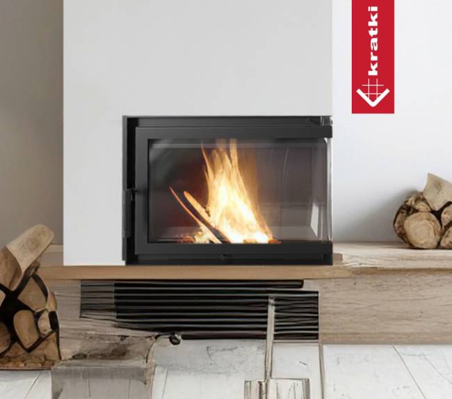 Топка Kratki SIMPLE/Z/S/L/BS, угловое стекло слева