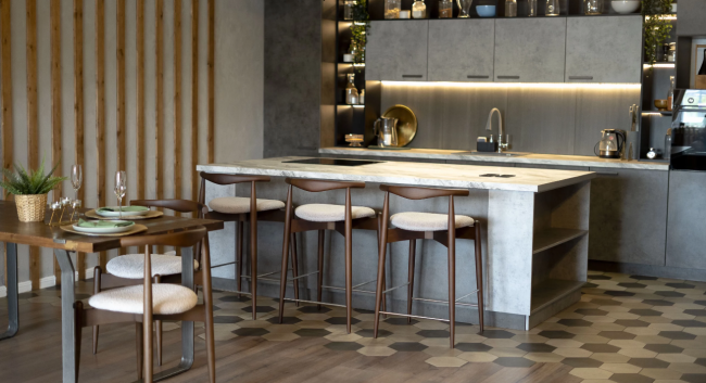 Стул Noble полубарный, массив бука - графит - бук черный