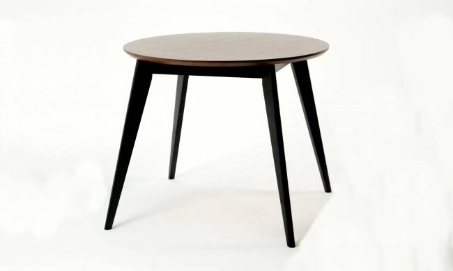 Стол Сканди К 90 чёрное дерево/орех