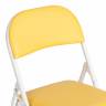 Стул складной FOLDER (mod. 3022G) каркас: металл, сиденье/спинка: экокожа, 46.5 х 47.5 х 79 см, yellow (желтый) / white (белый) (Комплект из 6 шт.) желтый, белый каркас: металл, сиденье/спинка: экокожа
