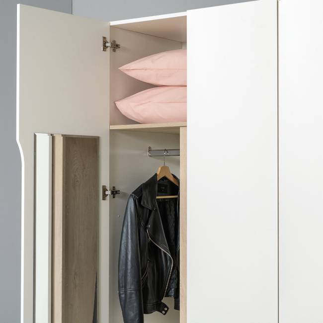 Два шкафа двустворчатых Муссон цвет белый/дуб эндгрейн элегантный