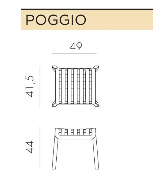 Табурет пластиковый Poggio агава 490х415х440 мм Табурет пластиковый Poggio агава 490х415х440 мм