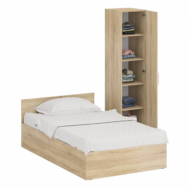 Кровать односпальная 1200 с пеналом Стандарт цвет дуб сонома