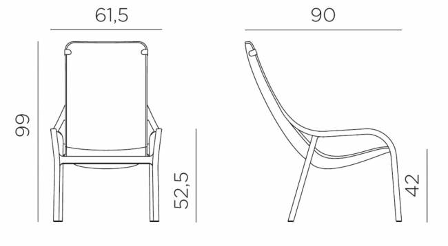 Лаунж-кресло пластиковое Net Lounge коралловый 615х900х990 мм