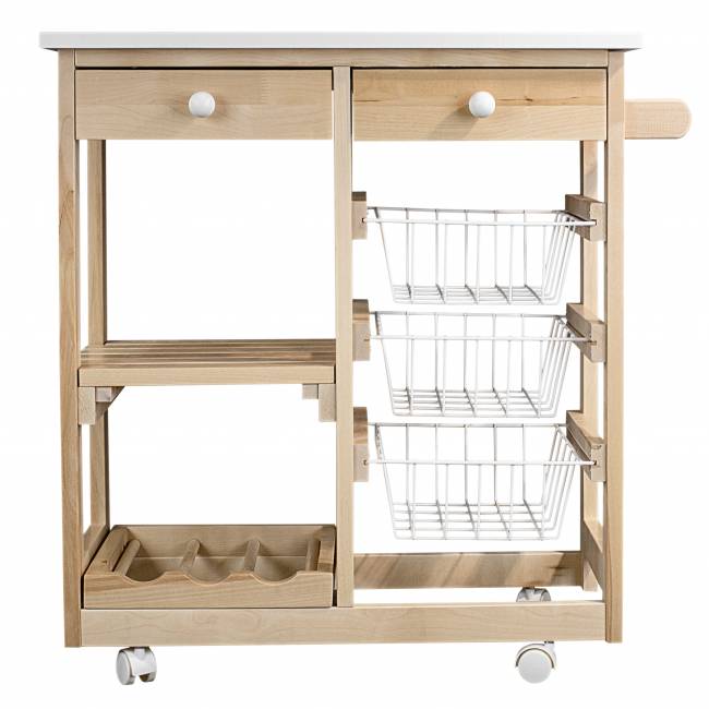 Тумба с баром и корзинами белый/лак Тумба с баром и корзинами белый/лак