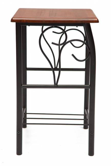 Тумба прикроватная PICCOLO металл/гевея, 37х40х60см, черный/красный дуб черный/красный дуб металл/гевея