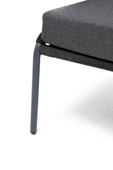 "Милан" диван 2-местный плетеный из роупа, каркас алюминий темно-серый (RAL7024) муар, роуп темно-серый круглый, ткань темно-серая 027 "Милан" диван 2-местный плетеный из роупа, каркас алюминий темно-серый (RAL7024) муар, роуп темно-серый круглый, ткань темно-серая 027