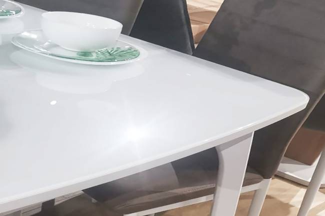 Стол DikLine M15 белый/стекло белое optiwhite