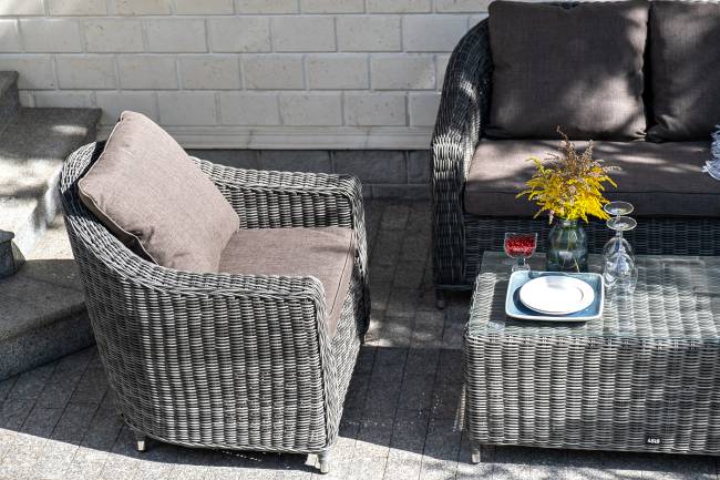 "Кон Панна" кресло из искусственного ротанга, цвет графит "Кон Панна" кресло из искусственного ротанга, цвет графит