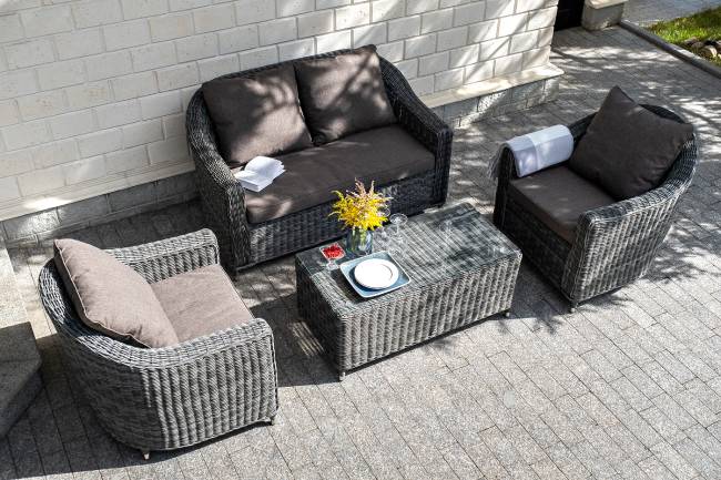 "Кон Панна" кресло из искусственного ротанга, цвет графит "Кон Панна" кресло из искусственного ротанга, цвет графит