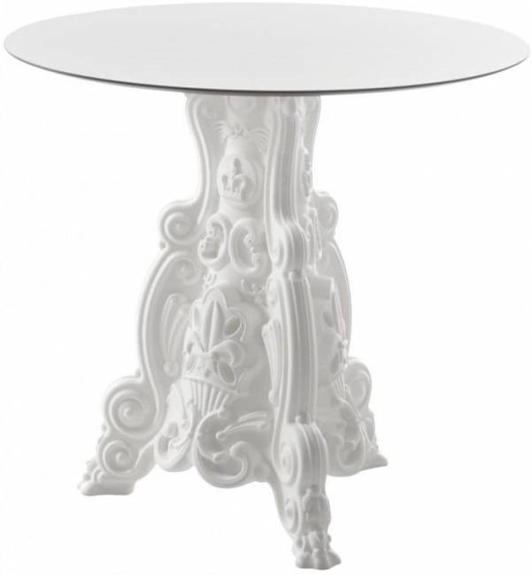 Стол из HPL пластика Lord Of Love Standard молочный белый, белый Ø790х730 мм