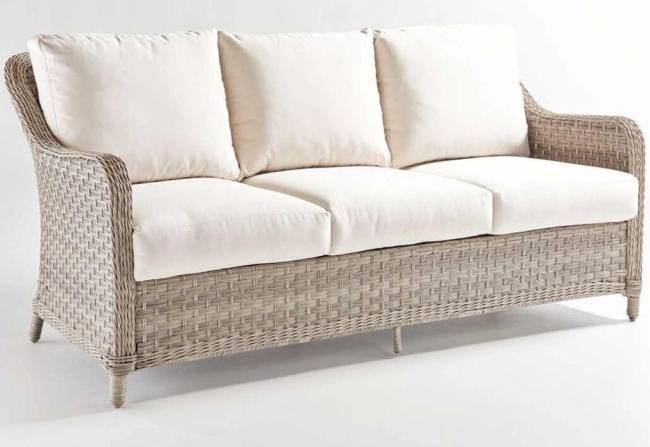 Диван 3-х местный "Кефалония" из искусственного ротанга, песочный, бежевый, молочный, белый