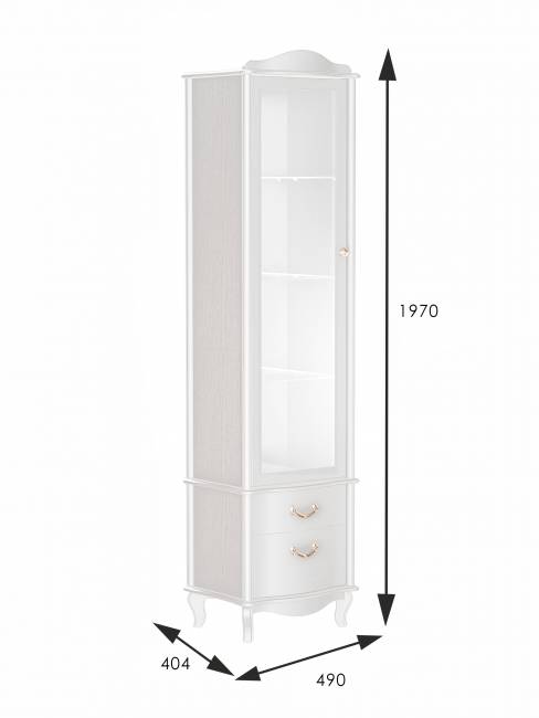 Шкаф-витрина Джульетта, молочный дуб Л