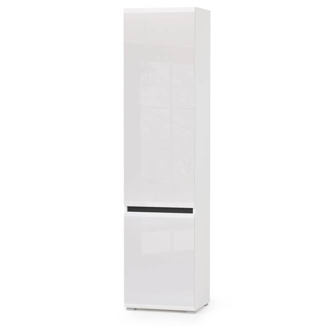 Стенка для гостиной Сидней № 6 цвет белый/чёрный/фасады МДФ белый глянец