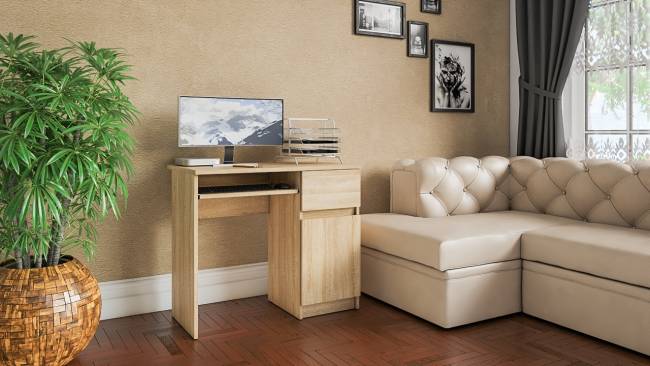 Стол компьютерный Мори МС-1 правый цвет дуб сонома Стол компьютерный Мори МС-1 правый цвет дуб сонома