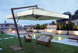 Зонт профессиональный 3х3 м Leonardo Braccio антрацит, слоновая кость 3000х3000 мм